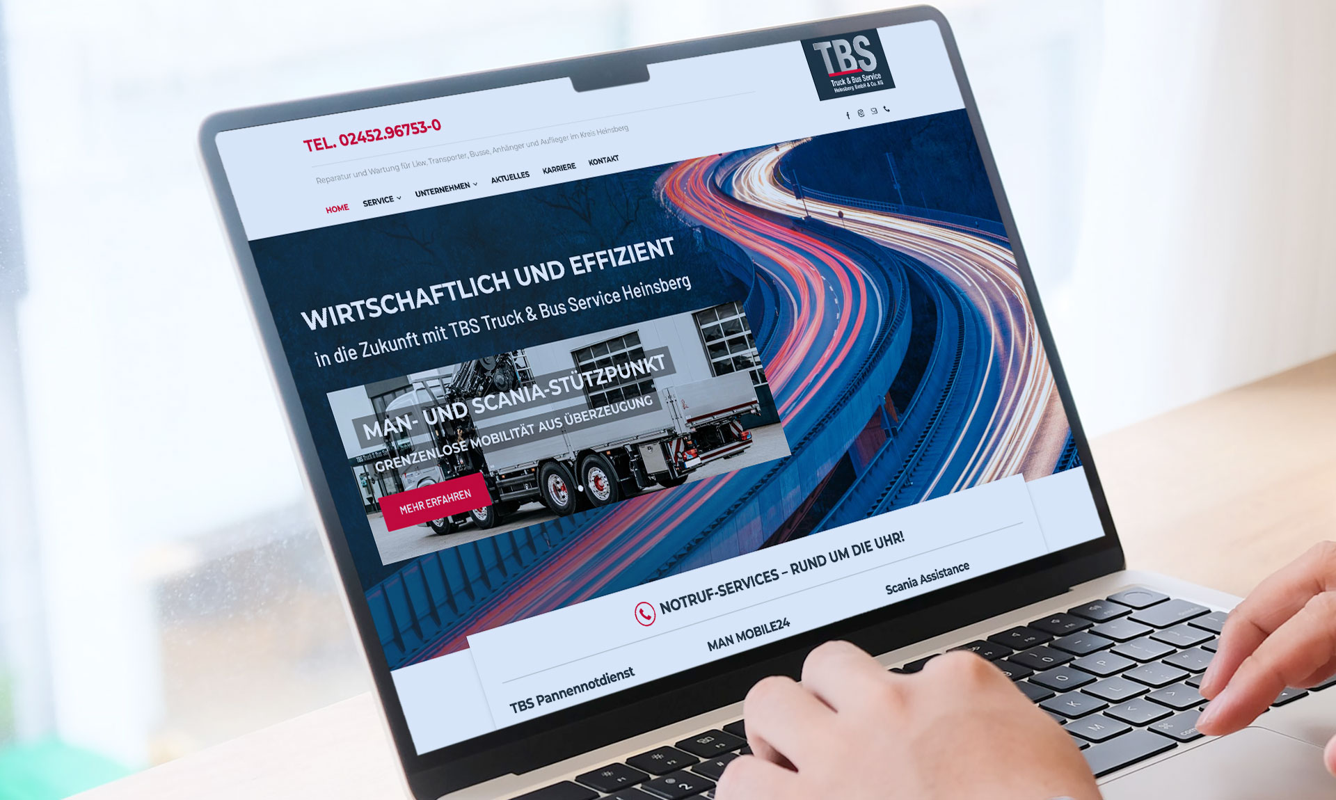 SAD, TBS Heinsberg, communication design TBS Truck & Bus Service Heinsberg, Sanders Art Direction
