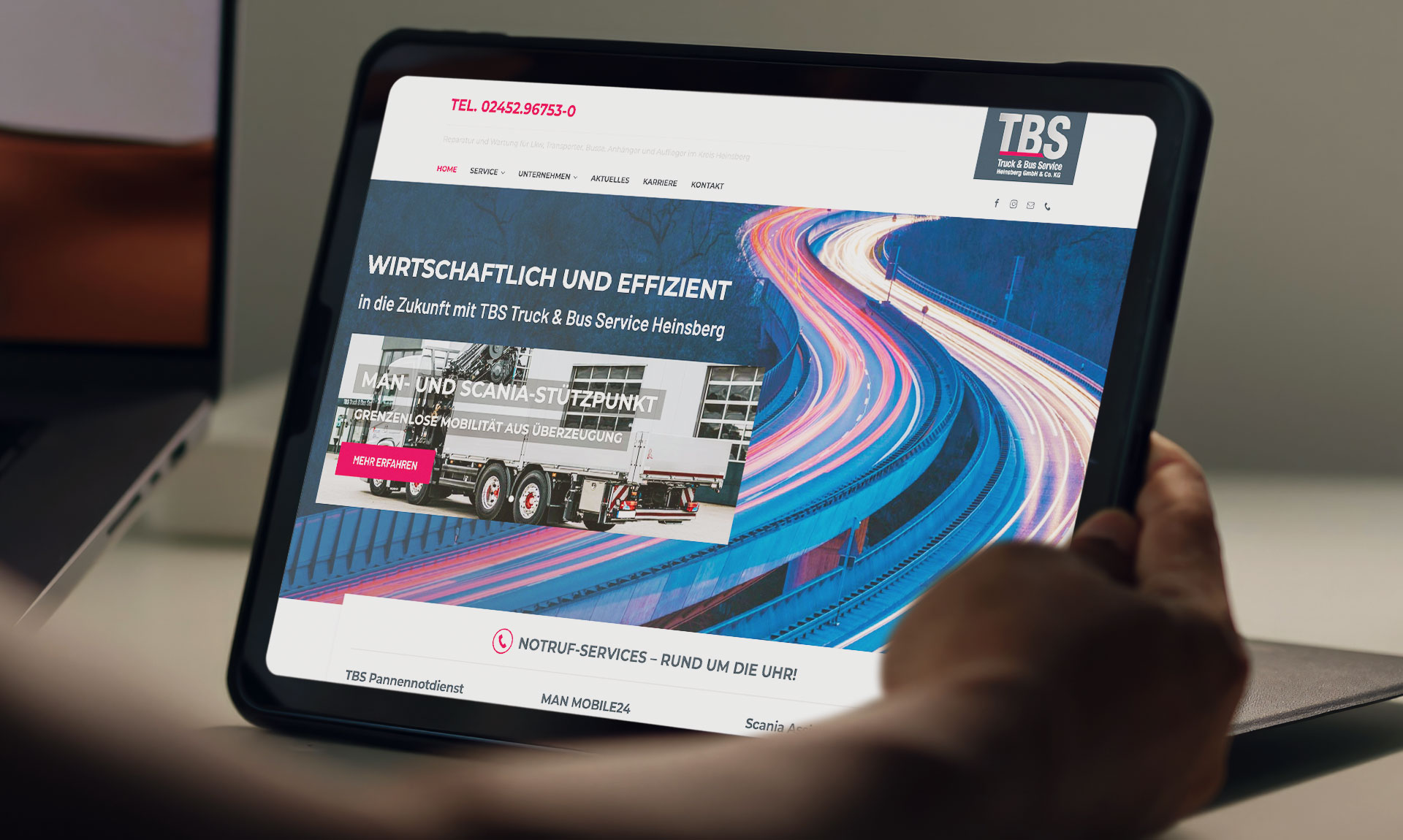 SAD, TBS Heinsberg, communication design Sanders Art Direction, TBS Truck & Bus Service Heinsberg GmbH & Co. KG