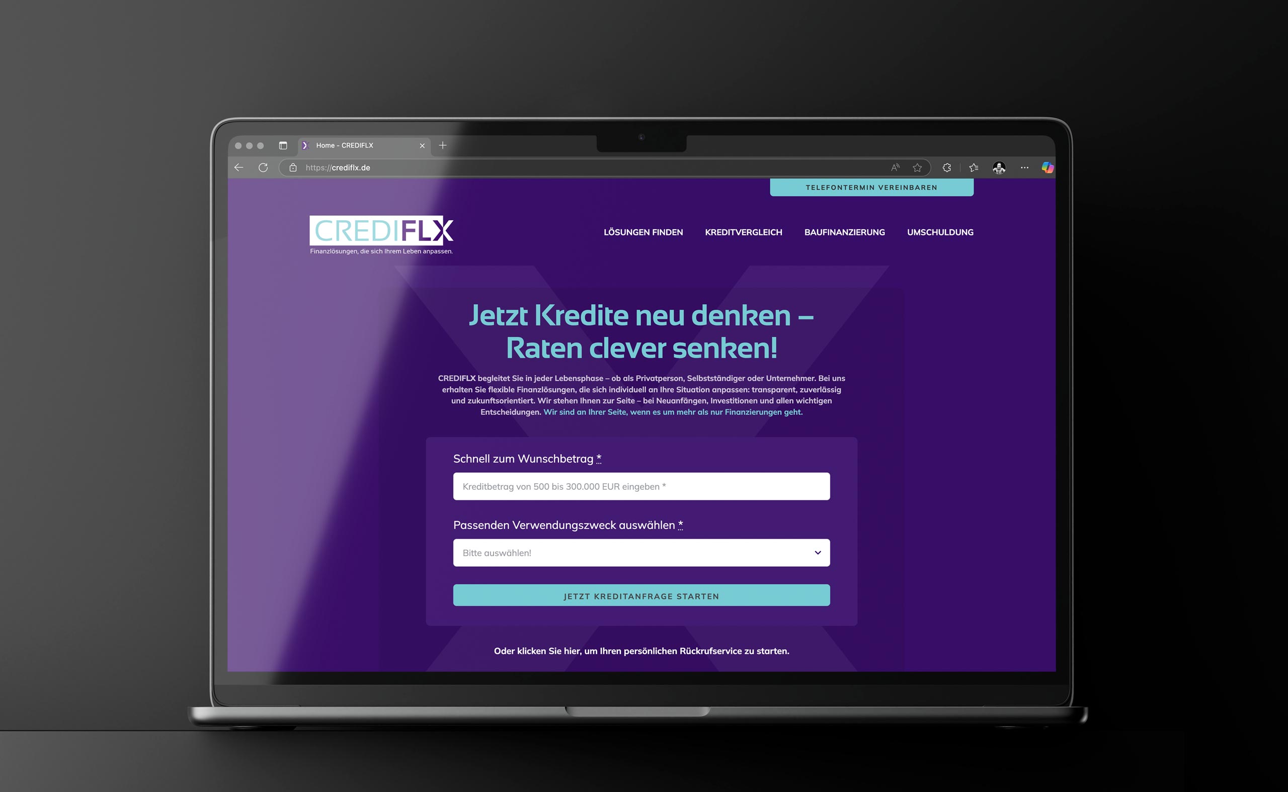 Crediflx, Finanzlösungen, die sich Ihrem Leben anpassen.
